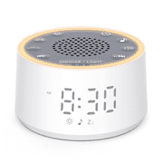 Dreamegg Sound Machine for Baby Adult Sleep, White Noise Alarm Clocks for Bedrooms Heavy Sleepers Travel, White