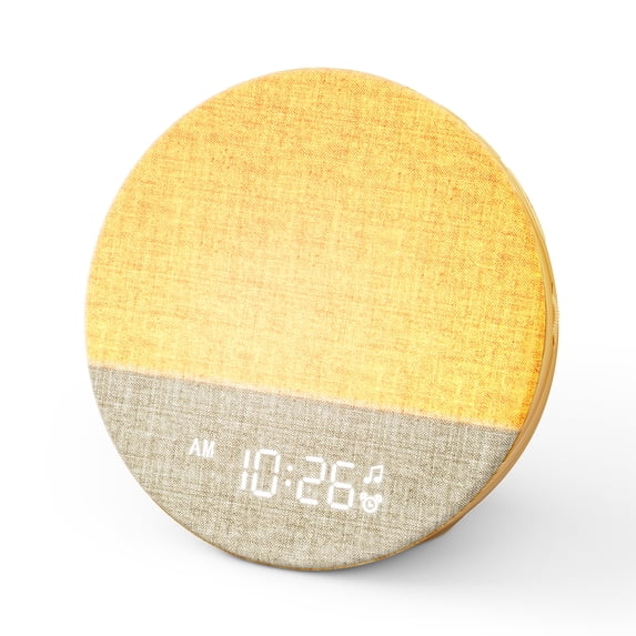 Dreamegg Sunrise Alarm Clock, White Noise Sound Machine with 29 Soothing Sounds, 10 NightLights,Wake Up Light Alarm Clock, Wooden
