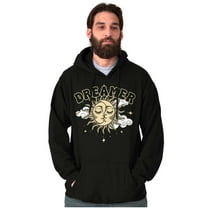 Dreamer Celestial Sun Moon Face Hoodie Sweatshirt Women Men Brisco Brands S