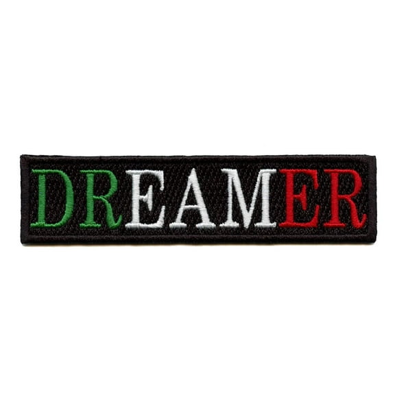 Dreamer Green White Red Patch Mexico Flag Theme Embroidered Iron On