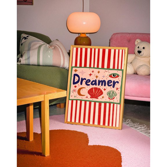 Dreamer Retro Eclectic Typography Celestial Boho Poster Unframed Paper Print