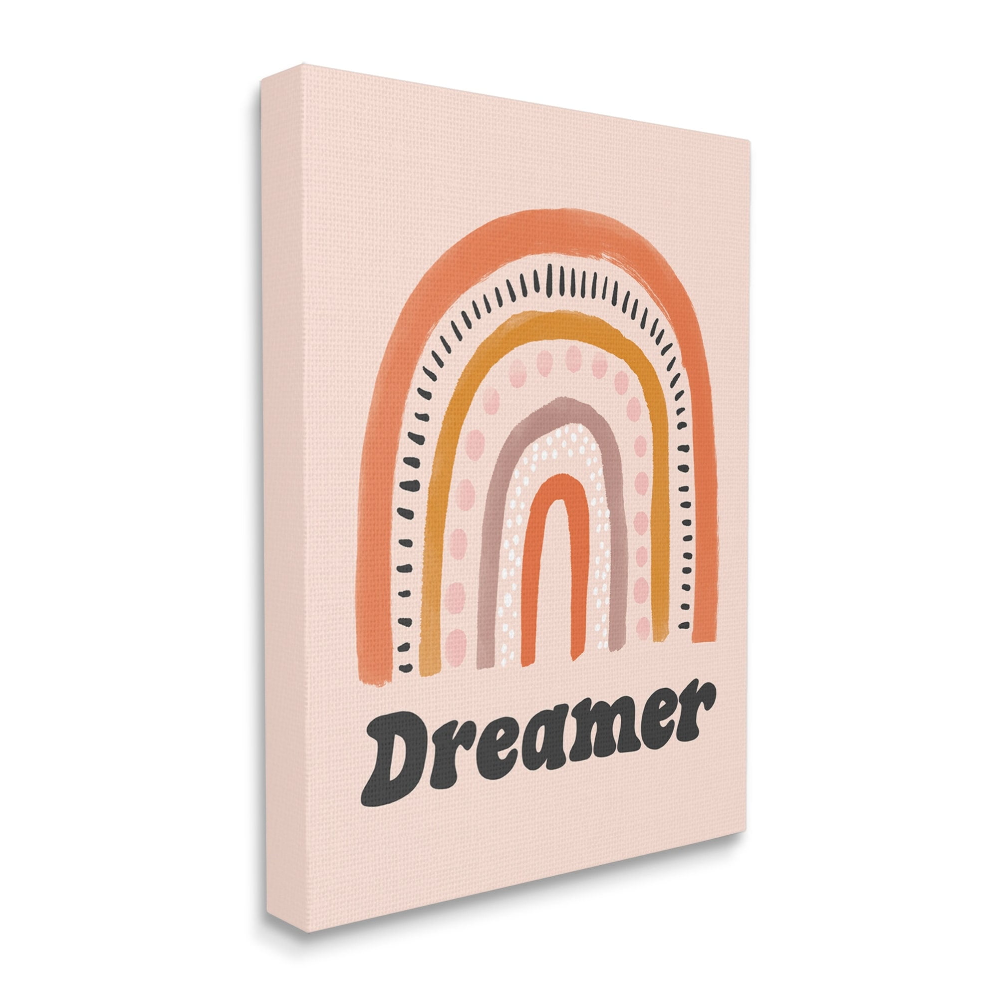 Stupell Industries Dreamer Sentiment Whimsical Orange Pink Rainbow ,24 x 30,Designed by Lisa Barlow