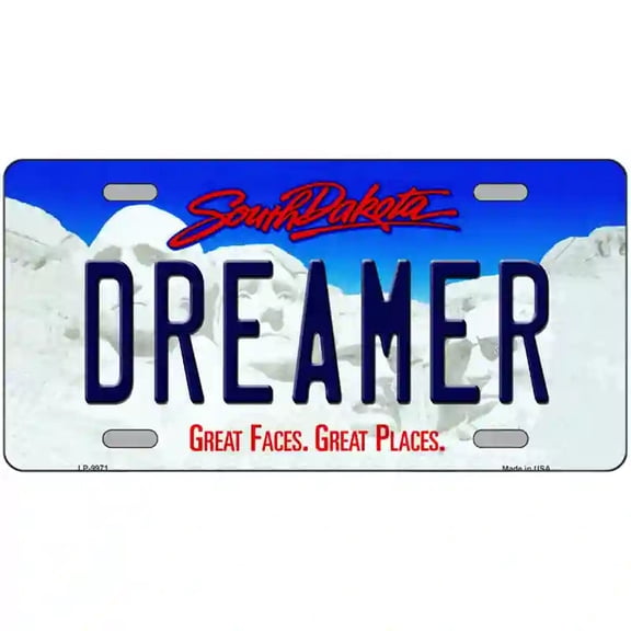 Dreamer South Dakota Metal Novelty License Plate 24" x 12" Large