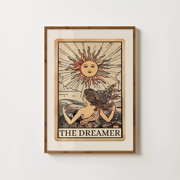 The Dreamer Tarot Card Print Spiritual Art Boho Decor Divine Feminine Mystical Witchy Wall Art Meditation Print Witchy Home Decor #816, Unframed Poster Size 8x12