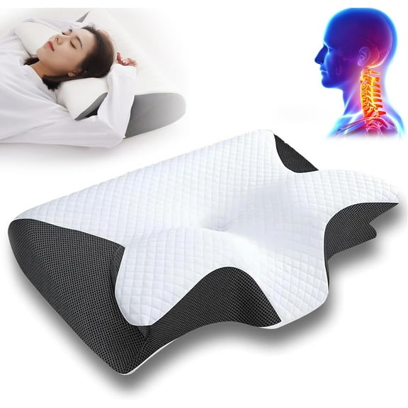 Dreamers Pillow,Dreamers Relief Pillow,Orthinex - Premium Ergonomic Pillow,Orthinex Cervical Neck Pillow,Tildreams Memory Foam Neck Pillow,Orthinex Pillow,Dreamy Foam Pillow for Side Sleepers (Black)