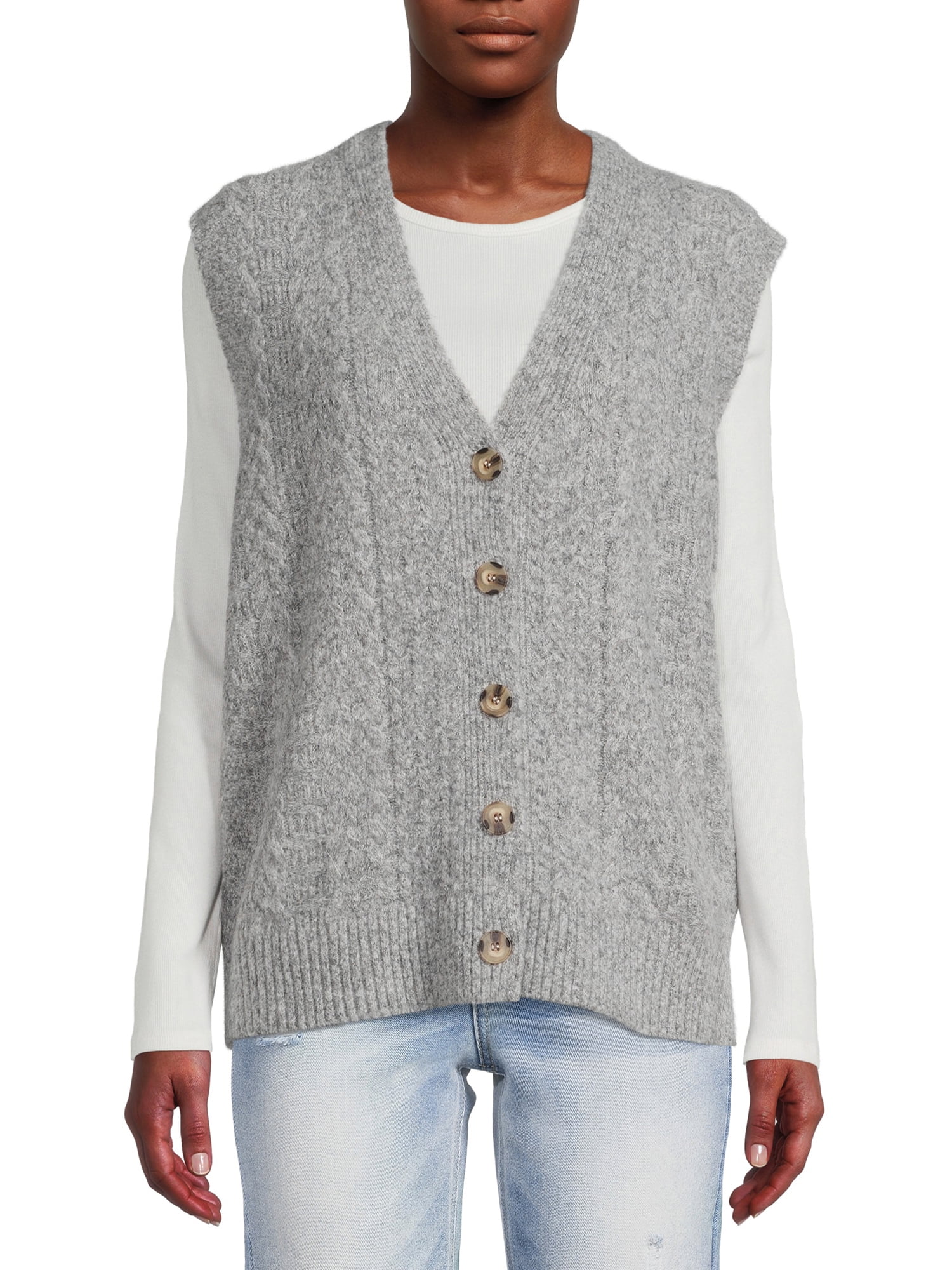 Dreamers by Debut Women's Cable Knit Sweater Vest