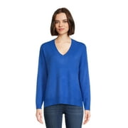 DREAMERS BY DEBUT Women’s Oversized V-Neck Sweater with Long Sleeves, Midweight, Sizes XS-XL
