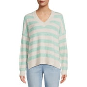 Dreamers by Debut Women’s Oversized V-Neck Sweater with Long Sleeves, Midweight, Sizes XS-XL