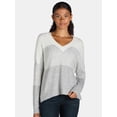 thumbnail image 1 of Dreamers by Debut Women’s Oversized V-Neck Sweater with Long Sleeves, Midweight, Sizes XS-XL, 1 of 5