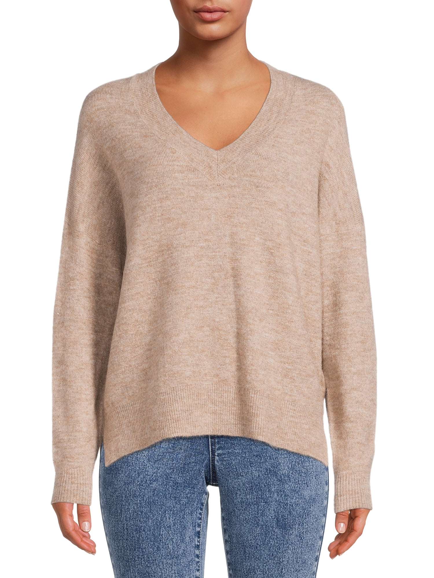 Dreamers by Debut Women's Oversized V-Neck Sweater with Long Dreamers by Debut Women's Oversized V-Neck Sweater with Long