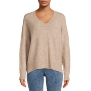 DREAMERS BY DEBUT Women’s Oversized V-Neck Sweater with Long Sleeves, Midweight, Sizes XS-XL