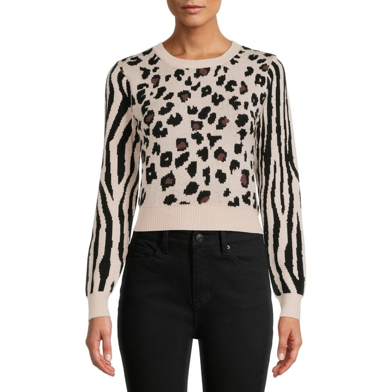 Cropped leopard clearance print jumper