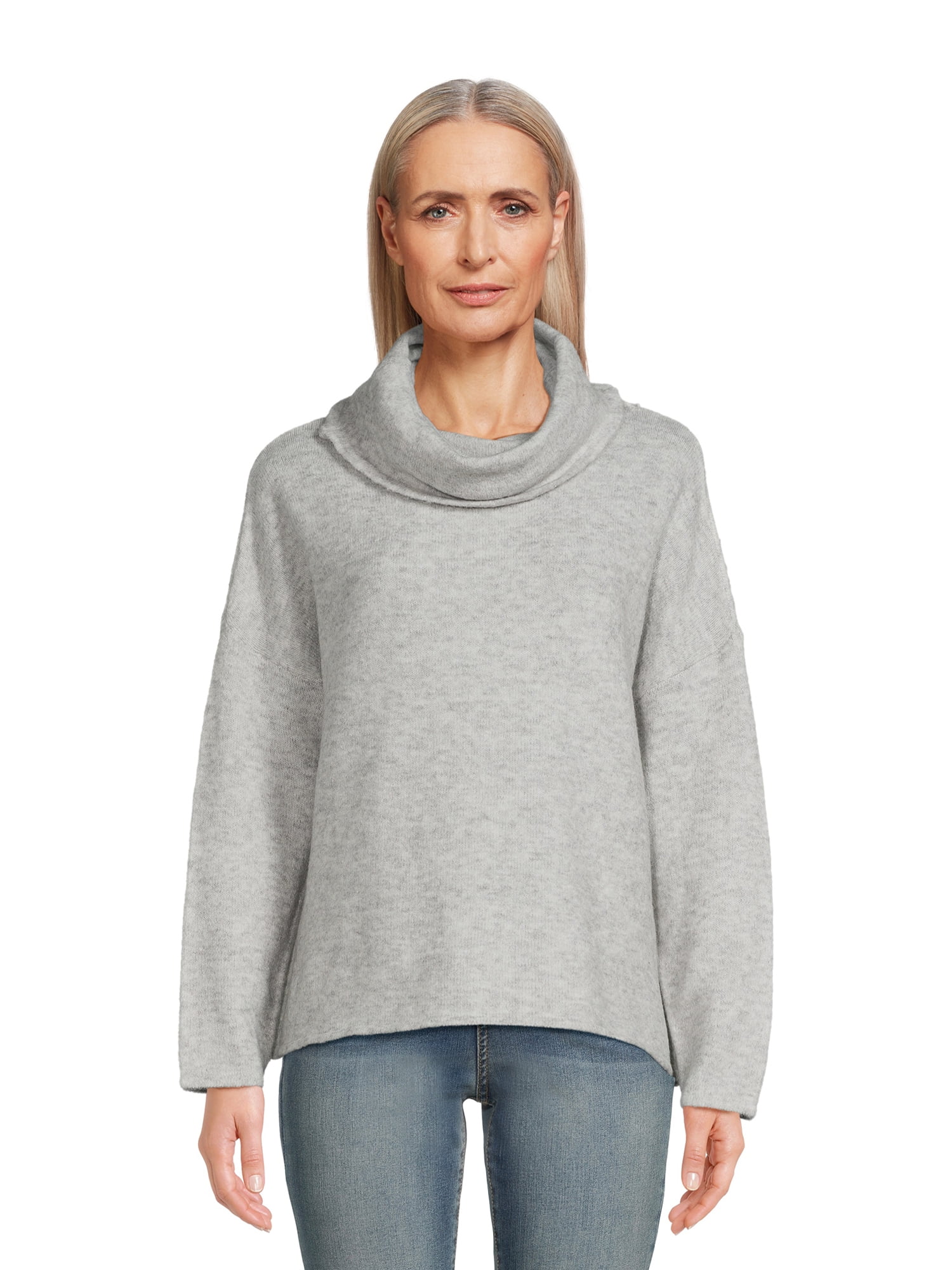 Dreamers by Debut Womens Cowl Neck Pullover Long Sleeve Sweater 