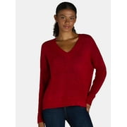 Dreamers by Debut Women’s Oversized V-Neck Sweater with Long Sleeves, Midweight, Sizes XS-XL