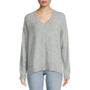 Dreamers by Debut Women’s Oversized V-Neck Sweater with Long Sleeves, Midweight, Sizes XS-XL