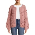 thumbnail image 1 of Dreamers by Debut Womens Pom Pom Cardigan Sweater, 1 of 5