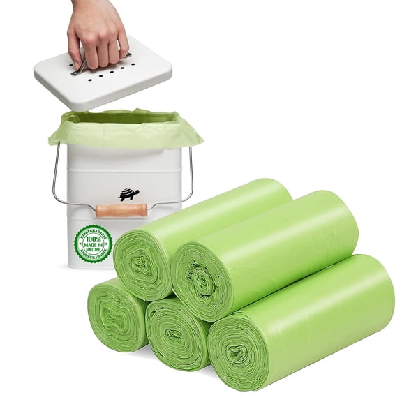 Dreamfair Compostable Trash Bags,100 Count Garbage Bags,2.6 Gallon Small Disposable Compost Bags Made from PSM Starch-Based, Biodegradable Garbage Bags for Bathroom Bedroom Kitchen Office Trash Can