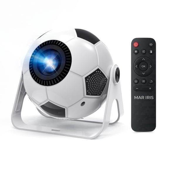 Dreamfair Soccer Ball Mini Projector, 1080P WiFi Bluetooth Projector, 360 Rotation, Auto Keystone, Gift for Soccer Fans