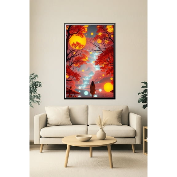 Dreamfall Grove – Surreal Fantasy Landscape Poster 【Rolled Canvas】