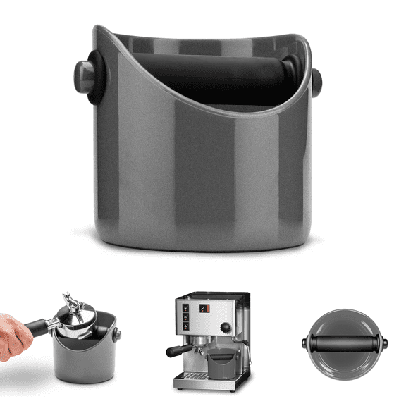 Dreamfarm Grindenstin Compact, Sturdy Coffee Grind Knock Box - Silver