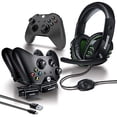 thumbnail image 1 of Dreamgear 8 In 1 Gamers Kit For Xboxone: Includes Charging Dock/Usb/Gaming Headset/Protective Covers And (2) 800 Mah Rechargeable Batteries (6631), 1 of 3