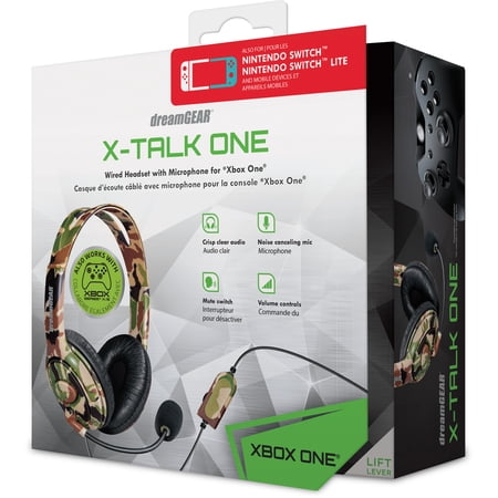 Xbox Accessory: Wired Headset - DreamGear X-Talk Headset with Boom Mic - Camo: Compatible with PC, Switch, PS5, Xbox X|S