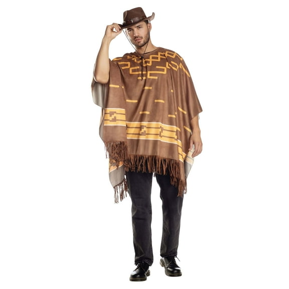 Dreamgirl Brown Unisex Cowboy Poncho – Western Costume Accessory