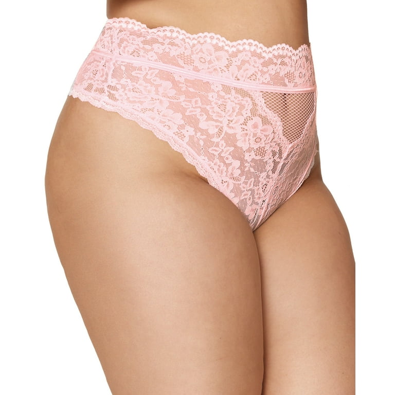 Pink Lace Back Full High Waisted Knickers