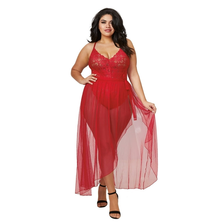 Dreamgirl Plus Size Mosaic Lace Teddy & - Walmart.com