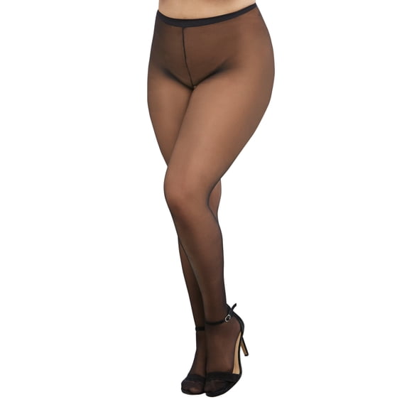 Dreamgirl Plus-Size Sheer Crotchless Pantyhose Black Queen
