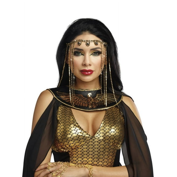 Dreamgirl Women's Gold/Blk Shimmering Rhinestone Headpiece