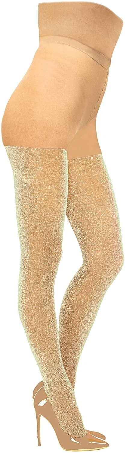 Dreamgirl womens Glittery Lurex Pantyhose With Non slip Silicone Support Walmart