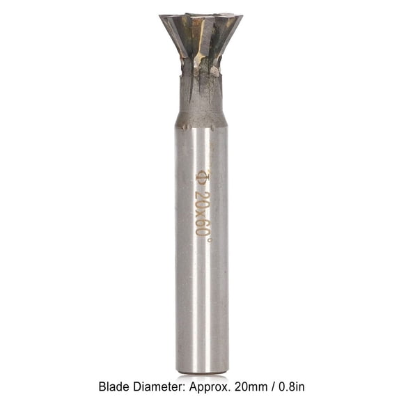 Dreamhall 1 Pcs 6 Flutes Dovetail Cutter 60 Degree Carbide Metalworking Cutting Tool For