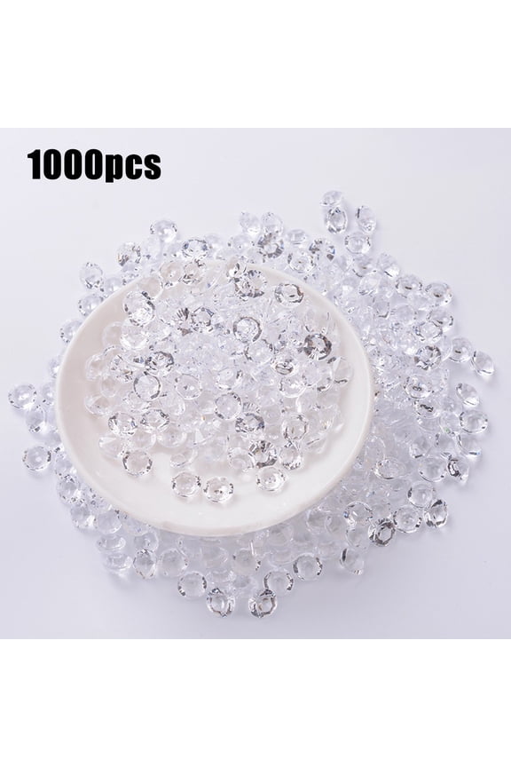 1000Pcs 3-10mm Mixed Diamonds Crystals Acrylic Gems Wedding Table Scattering Gemstones Christmas Party Decorations Bridal Shower Vase Fillers Clear