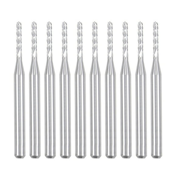 Dreamhall 10Pcs 1.5Mm Carbide End Mill Engraving Router Bits for Pcb Machine 1/8" Shank
