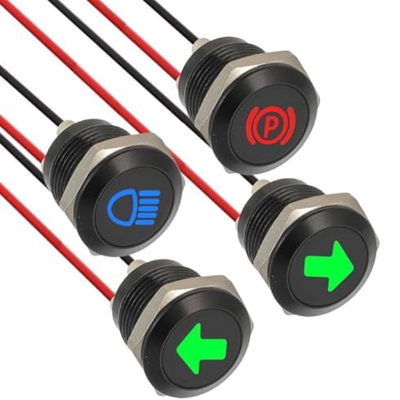 Dreamhall 12Mm Waterproof Signal Light Led indicator Signal Light for Tractor/Rv Dc12V/24V,4PCS