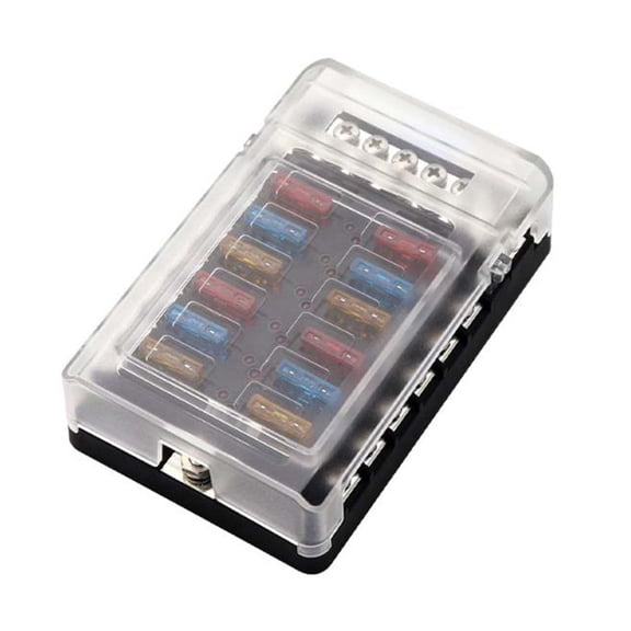 Dreamhall 12V Fuse Box with indicator Cover Fuse Panel and 24 Pc FuseMarine Fuse Block