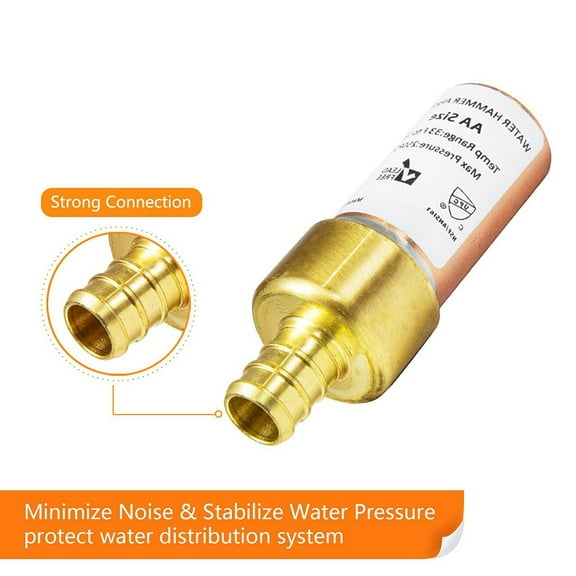 Dreamhall 1Pcs Water Hammer Arrestor 1/2 inch Npt Thread Connect Copper Chamber for Pipe