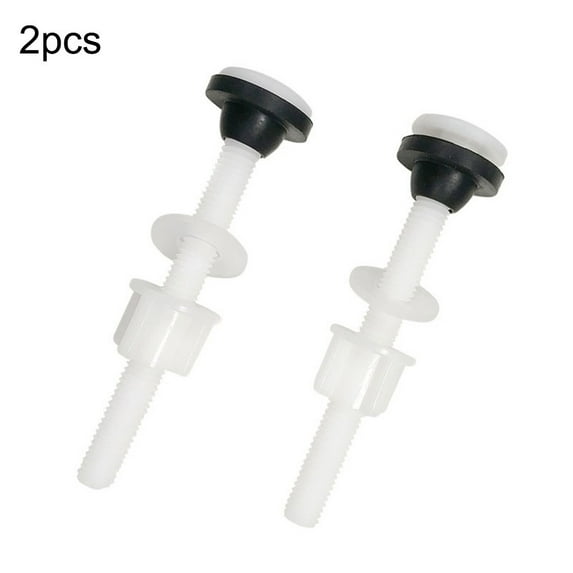 Dreamhall 2 Pack Plastic Toilet Seat Hinge Bolts and Nuts with Washers for Mount White