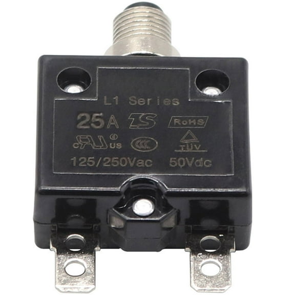 Dreamhall 25A Pushbutton Circuit Breaker L1 Series Manual Reset Thermal Overload Protector