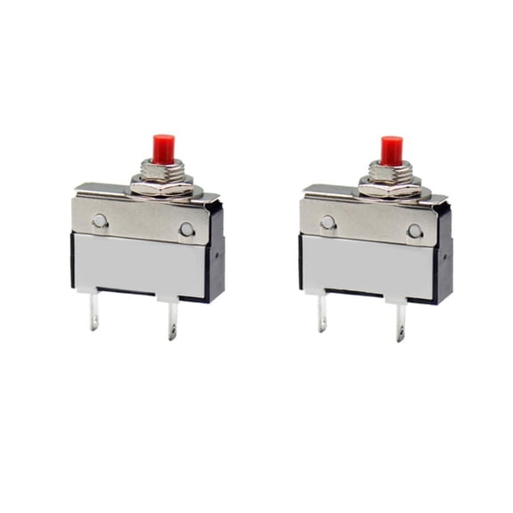 Dreamhall 2Pcs 1.5A 125/250V Ac 50V Dc Manual Reset Push Button Thermal Overload Protector