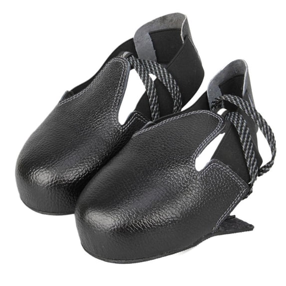 Dreamhall 2Pcs Shockproof Work Safety Shoe Covers Anti-Smash Steel Toe Protective Leather Shoe Covers Work Boots Toe Safety Shoe Covers
