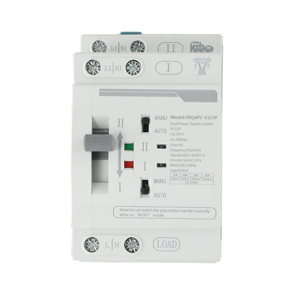 Dreamhall 32-63A Transfer Switch Automatic Transfer Switch Manual Mode Pc Grade Isolation Rated Working Current Automatic Mode,2P 32A