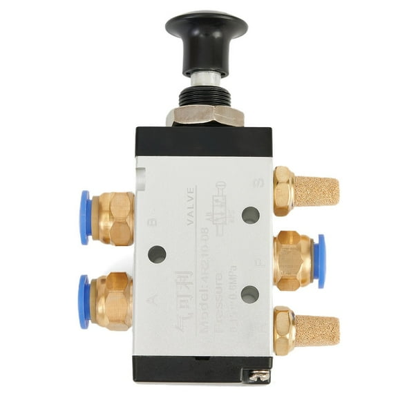 Dreamhall 4R210-08 Push Pull Pneumatic Valve 5 Ways 2 Pos 1/4" Bspt & Connector Silencer Manual Valve Air Switch Control