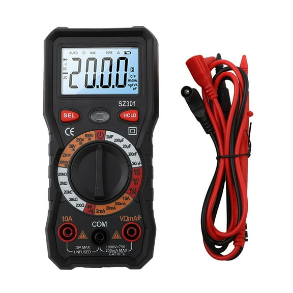 Dreamhall Aneng Sz302 Digital Multimeter Ac/Dc Voltage Current Automatic Tester Ncv Detector Resistance Ohm Amperemeter Capacitance Meter,Black