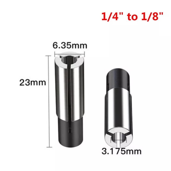 Dreamhall Collet Chuck Conversion 1 4 To 1 8 Collet Adaptor 65 Manganese Steel Special Tool Conversion Set Sturdy and Practical,1/4 in to 1/8 in