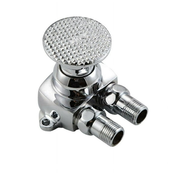 Dreamhall Floor Mount Single Copper Pedal Valve, Foot Pedal Water Valve for Foot Pedal Faucet Silver