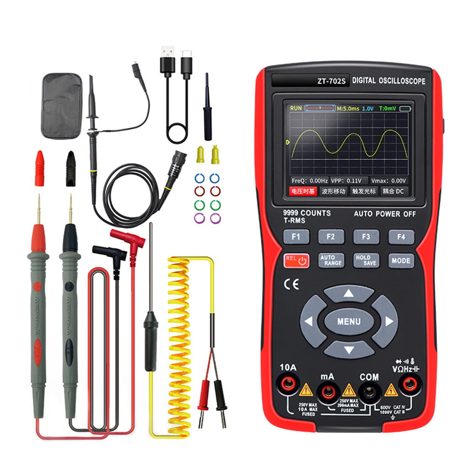 Dreamhall Handheld Oscilloscope, 9999 Counts Digital Multimeter,Dc/Ac ...