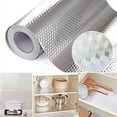 thumbnail image 1 of Dreamhall Kitchen Backsplash Wallpaper Stickers Oil Proof Waterproof Sticker Stainless Steel Contact Paper Self Adhesive Waterproof Aluminum Foil Stove Stickers Kitchen Wall Stickers 12"x40" Silver, 1 of 12