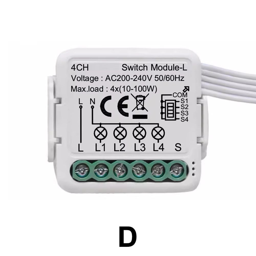 Dreamhall for Zigbee Compatible for Smart Relay Switch Module with for Tuya Support No Neutral Wire Required for Remote Access,D